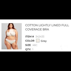 Cotton lightly lined full coverage bra